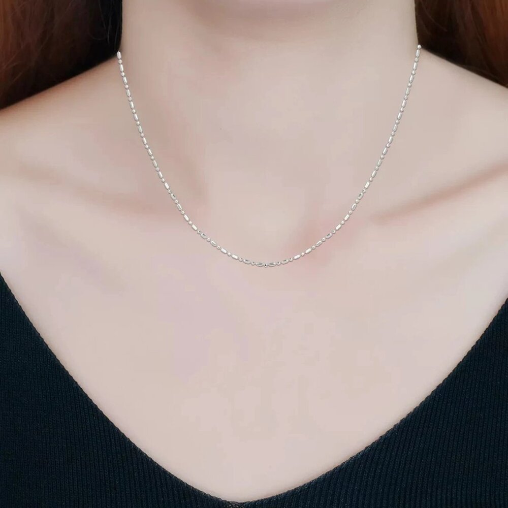 Giani Bernini Sterling Silver Dot Dash Chain Necklace 18" Modern Chain